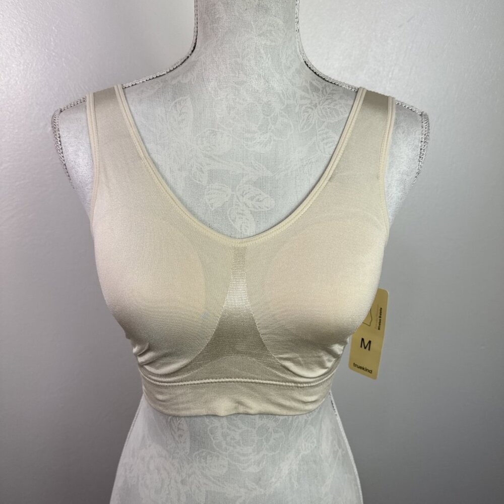 Truekind Everyday Throw-on Wireless Bralette Beige M NWT 0084‎